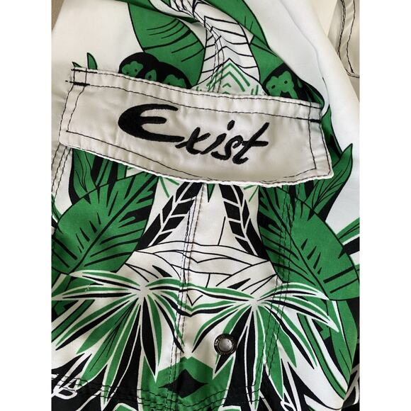 Exist Miami Mens Swim Shorts white Black Green Floral Size XXL - Picture 6 of 7